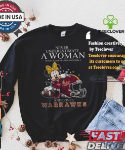 Never Underestimate A Woman Who Understands Football And Loves ULM Warhawks x Minnie Mouse T Shirt