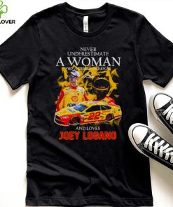 Never Underestimate A Woman Who Understands Nascar And Loves Joey Logano Signature 2022 Men’s shirt