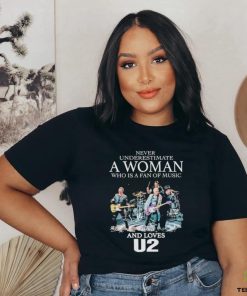 Never Underestimate A Women Who Loves U2 Fan T Shirt