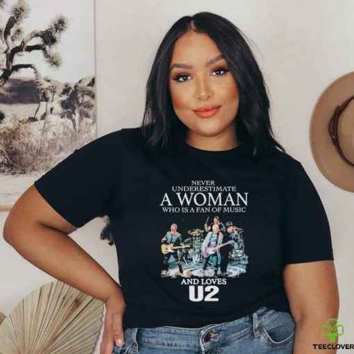 Never Underestimate A Women Who Loves U2 Fan T Shirt