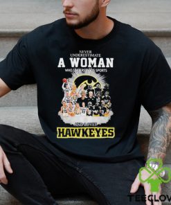 Never Underestimate A Women Who Undersatnds Sports And Loves Hawkeyes Shirt