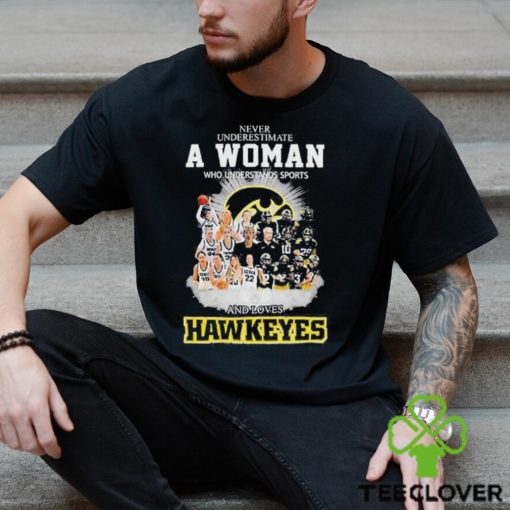 Never Underestimate A Women Who Undersatnds Sports And Loves Hawkeyes Shirt