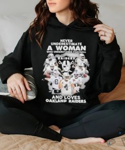 Never Underestimate a Woman who understands Football And loves Oakland Raiders signatures shirt 2 Never Underestimate a Woman who understands Football And loves Oakland Raiders signatures shirt