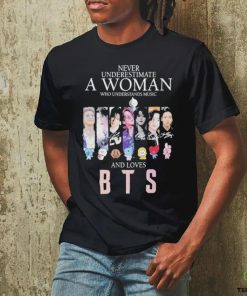 Never Underestimate a Woman who understands Music and loves BTS 2023 Signatures shirt