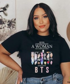 Never Underestimate a Woman who understands Music and loves BTS 2023 Signatures shirt