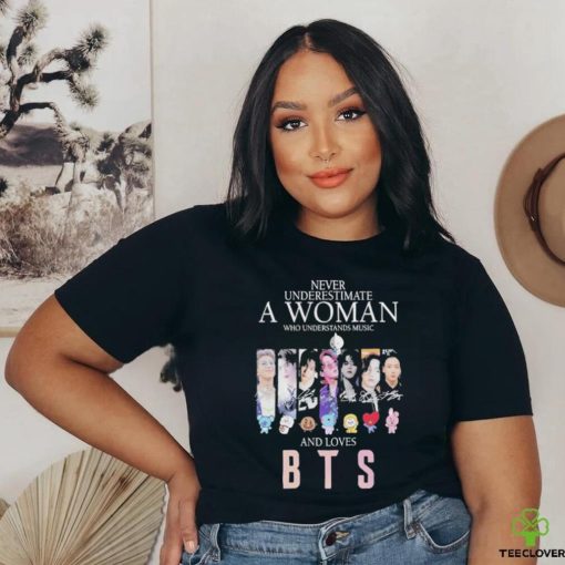 Never Underestimate a Woman who understands Music and loves BTS 2023 Signatures shirt