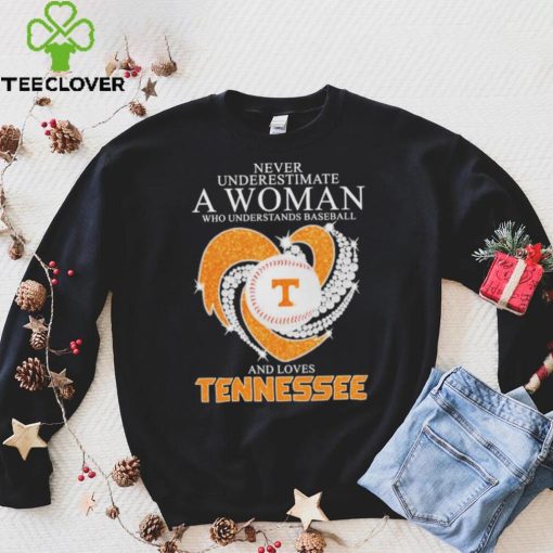 Never Underestimate a woman who understands baseball and loves Tennessee Vols 2024 National Champions heart diamond shirt