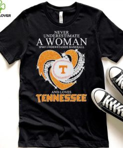 Never Underestimate a woman who understands baseball and loves Tennessee Vols 2024 National Champions heart diamond shirt