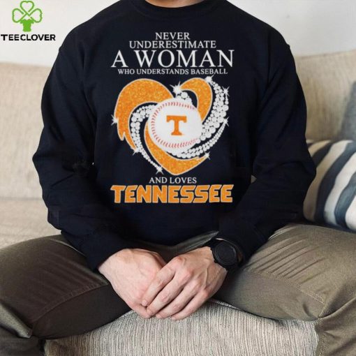 Never Underestimate a woman who understands baseball and loves Tennessee Vols 2024 National Champions heart diamond shirt