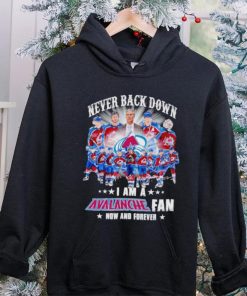 Never back down I am a Avalanche fan now and forever hoodie, sweater, longsleeve, shirt v-neck, t-shirt