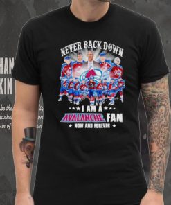 Never back down I am a Avalanche fan now and forever hoodie, sweater, longsleeve, shirt v-neck, t-shirt