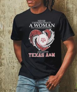 Never underestimate a Woman who understand baseball and love Texas A&M Aggies diamond 2024 Shirt