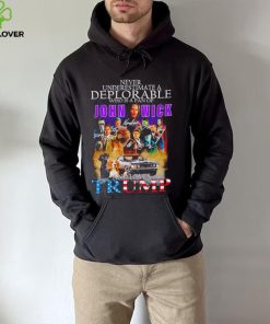 Never underestimate a deplorable who is a fan of John Wick and loves Trump signatures shirt