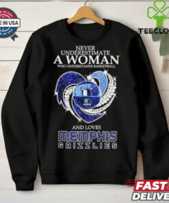 Never underestimate a woman and love Memphis Grizzlies heart shirt