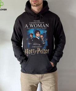 Never underestimate a woman who likes reading books and loves Harry Potter signatures shirt 3 Never underestimate a woman who likes reading books and loves Harry Potter signatures shirt