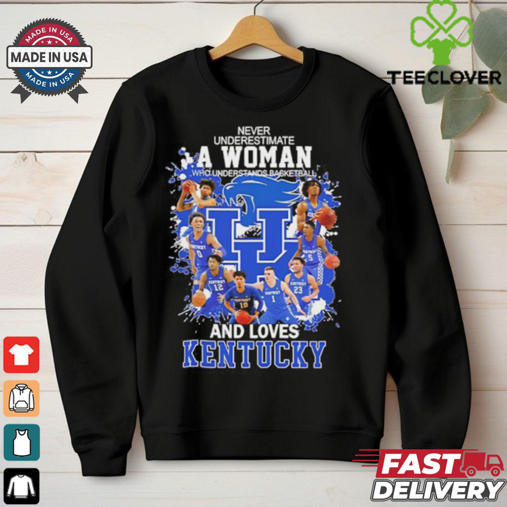 Never underestimate a woman who underestands basketball and loves Kentucky Wildcats shirt Never underestimate a woman who underestands basketball and loves Kentucky Wildcats shirt