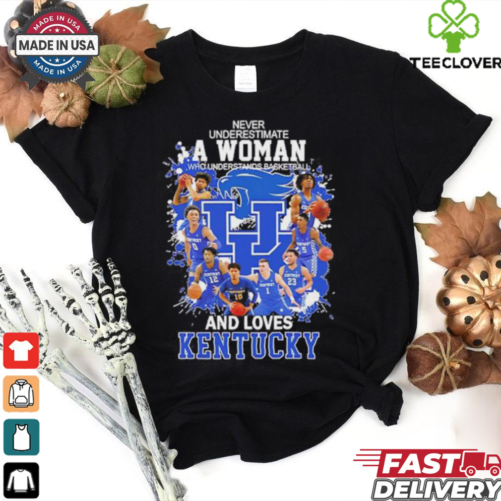 Never underestimate a woman who underestands basketball and loves Kentucky Wildcats shirt Never underestimate a woman who underestands basketball and loves Kentucky Wildcats shirt