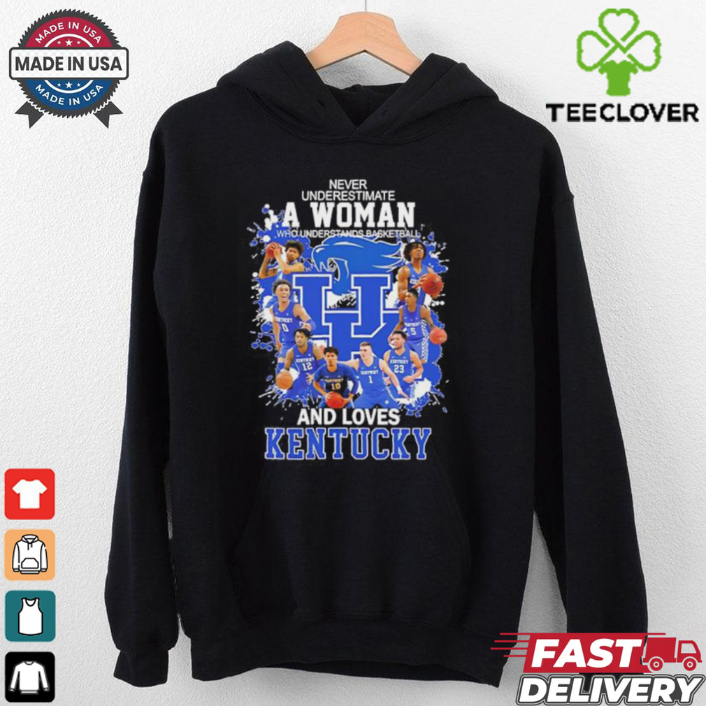 Never underestimate a woman who underestands basketball and loves Kentucky Wildcats shirt Never underestimate a woman who underestands basketball and loves Kentucky Wildcats shirt