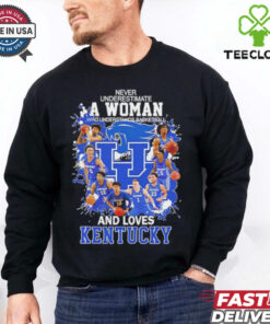 Never underestimate a woman who underestands basketball and loves Kentucky Wildcats shirt