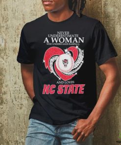 Never underestimate a woman who understand baseball and love NC State Wolfpack diamond 2024 Shirt