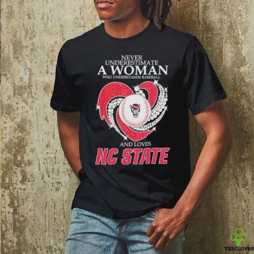 Never underestimate a woman who understand baseball and love NC State Wolfpack diamond 2024 Shirt