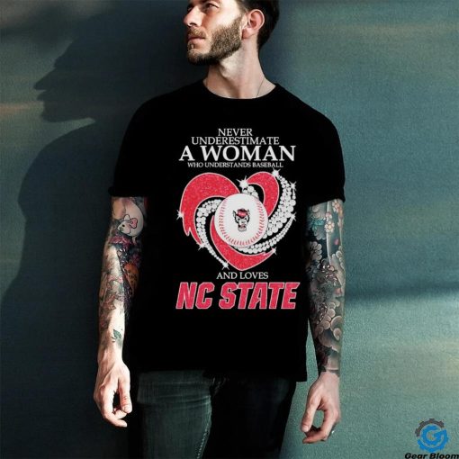 Never underestimate a woman who understand baseball and love NC State Wolfpack diamond 2024 Shirt