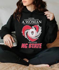 Never underestimate a woman who understand baseball and love NC State Wolfpack diamond 2024 Shirt