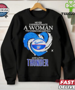 Never underestimate a woman who understand basketball and loves OKC Thunder shirt