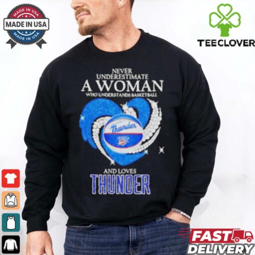 Never underestimate a woman who understand basketball and loves OKC Thunder shirt