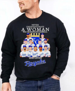 Never underestimate a woman who understands baseball and loves Royals team hoodie, sweater, longsleeve, shirt v-neck, t-shirt