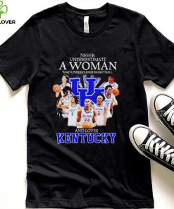 Never underestimate a woman who understands basketball and loves Kentucky T Shirt 1 Never underestimate a woman who understands basketball and loves Kentucky T Shirt