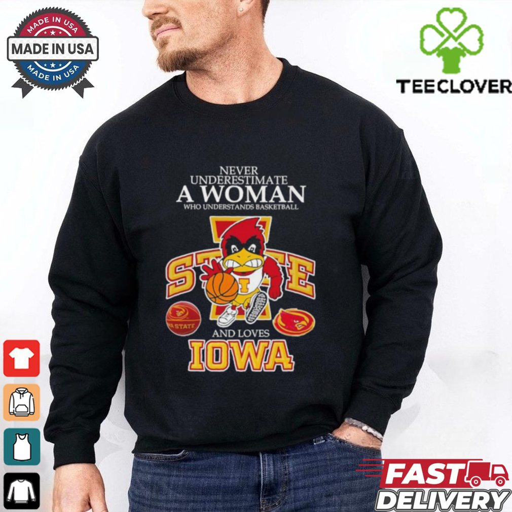 Never underestimate a woman who understands basketball and loves Promark Iowa State Cyclones shirt Never underestimate a woman who understands basketball and loves Promark Iowa State Cyclones shirt