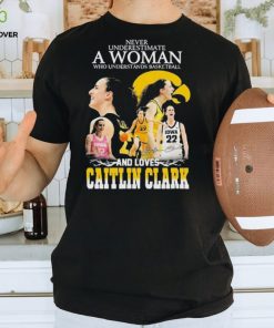 Never underestimate a woman who understands basketball and loves caitlin clark shirt