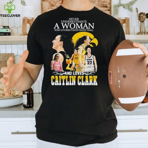 Never underestimate a woman who understands basketball and loves caitlin clark hoodie, sweater, longsleeve, shirt v-neck, t-shirt