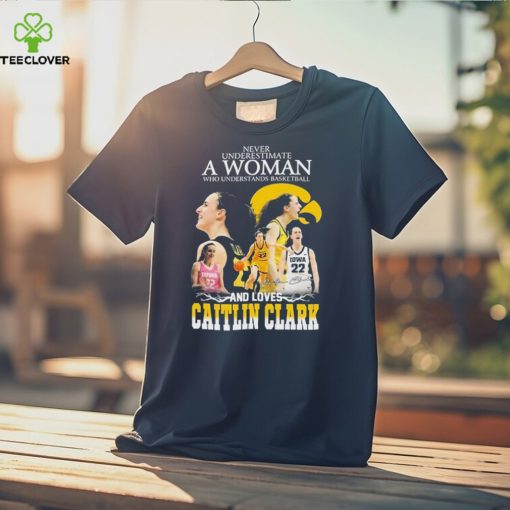 Never underestimate a woman who understands basketball and loves caitlin clark hoodie, sweater, longsleeve, shirt v-neck, t-shirt