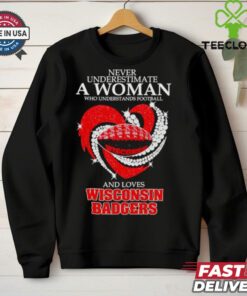 Never underestimate a woman who understands football and love Wisconsin Badgers shirt