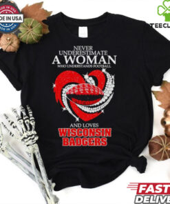 Never underestimate a woman who understands football and love Wisconsin Badgers shirt 1 Never underestimate a woman who understands football and love Wisconsin Badgers shirt