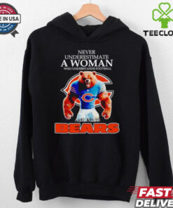 Never underestimate a woman who understands football and loves Chicago Bears shirt