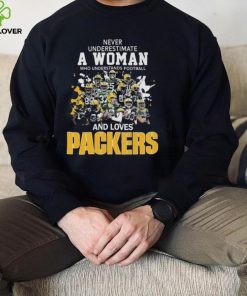 Never underestimate a woman who understands football and loves Green Bay Packers signatures 2022 hoodie, sweater, longsleeve, shirt v-neck, t-shirt