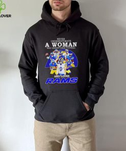 Never underestimate a woman who understands football and loves Los Angeles Rams 2022 hoodie, sweater, longsleeve, shirt v-neck, t-shirt