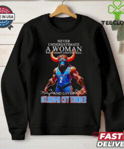 Never underestimate a woman who understands football and loves Oklahoma City Thunder mascot shirt