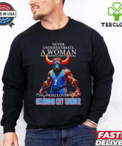Never underestimate a woman who understands football and loves Oklahoma City Thunder mascot shirt