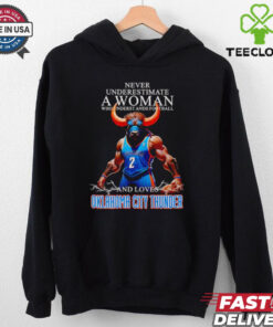 Never underestimate a woman who understands football and loves Oklahoma City Thunder mascot shirt