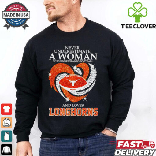 Never underestimate a woman who understands football and loves Texas Longhorns shirt