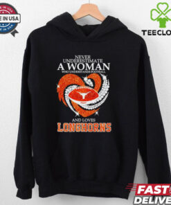 Never underestimate a woman who understands football and loves Texas Longhorns shirt
