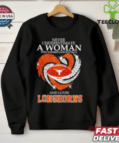 Never underestimate a woman who understands football and loves Texas Longhorns shirt