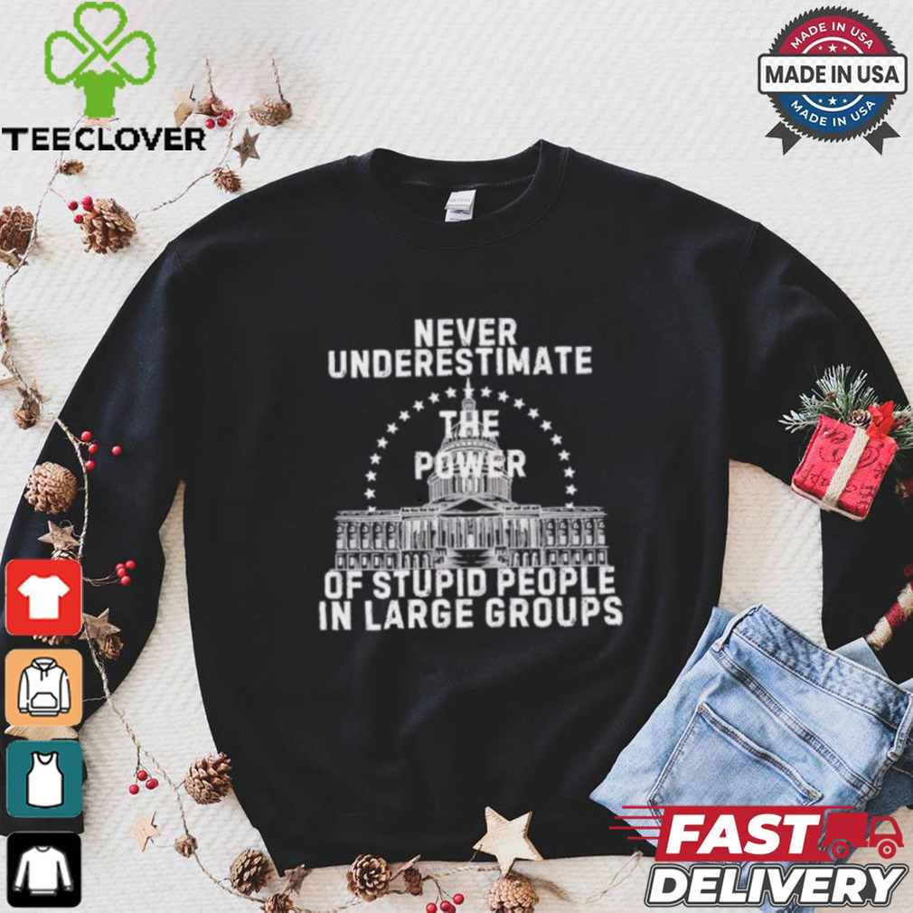 Never underestimate the power of stupid people in large groups shirt Never underestimate the power of stupid people in large groups shirt