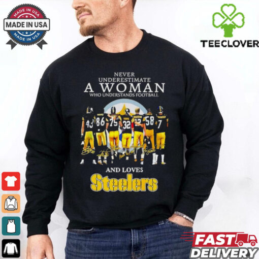 Never underestimate who understands football and lover Pittsburgh Steelers signatures shirt