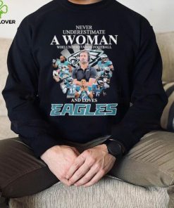 Never underestimate woman who understands football and loves Eagles signatures hoodie, sweater, longsleeve, shirt v-neck, t-shirt