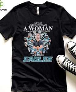 Never underestimate woman who understands football and loves Eagles signatures hoodie, sweater, longsleeve, shirt v-neck, t-shirt